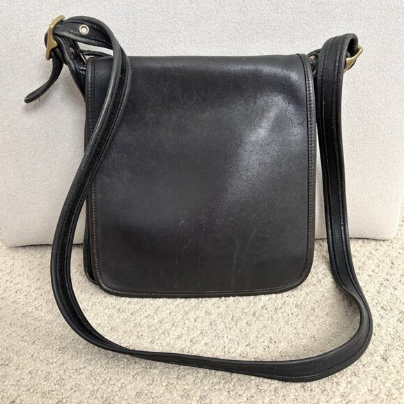 Coach Black Vintage Legacy Flap Bag Crossbody Leather Purse - Picture 1 of 14